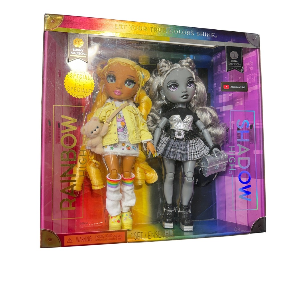 Rainbow High Shadow High Madison Twins Sunny & Luna Special Edition 2-Pack New